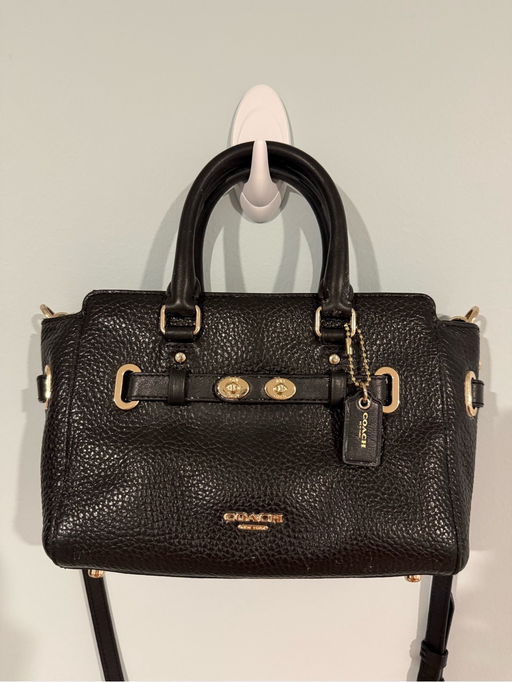 Black Coach Leather Crossbody Satchel - Picture 3 of 7